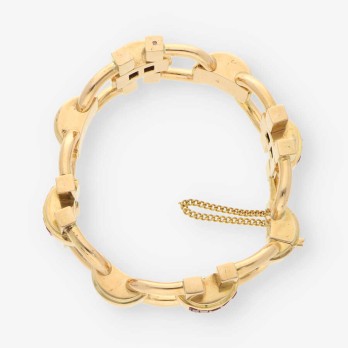 Pulsera Chevalier oro y rubÃ­ 2