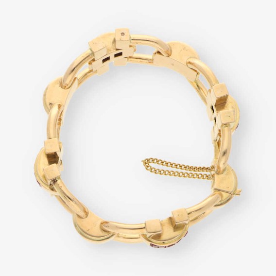Pulsera Chevalier oro y rubÃ­
