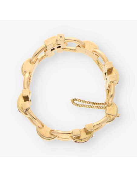 Pulsera Chevalier oro y rubÃ­