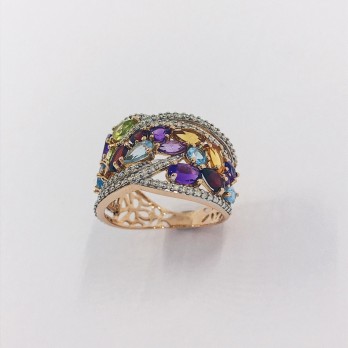 Anillo en oro bicolor 18kt con brillantes 2