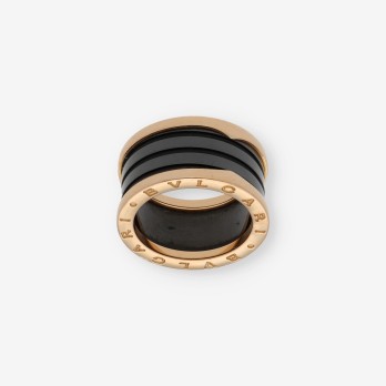 Anillo Bulgari BZero cerÃ¡mica de 4 bandas con caja 2