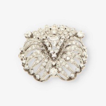 Broche Vintage oro blanco y bri 2