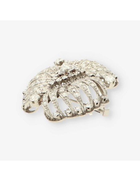 Broche Vintage oro blanco y bri