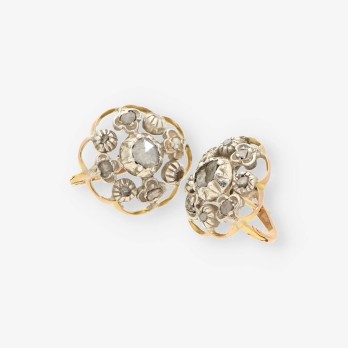 Pendientes Vintage oro y diamantes 2