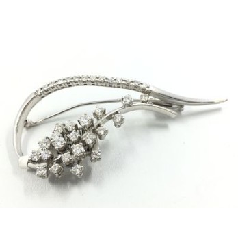 Broche en oro blanco y brillantes