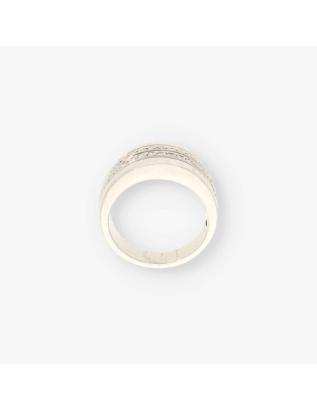 Anillo oro blanco y bri