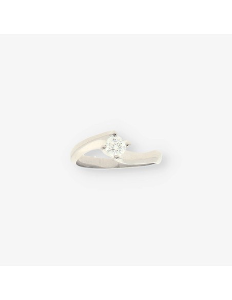 Anillo oro blanco y bri aprox. 0.30Qt