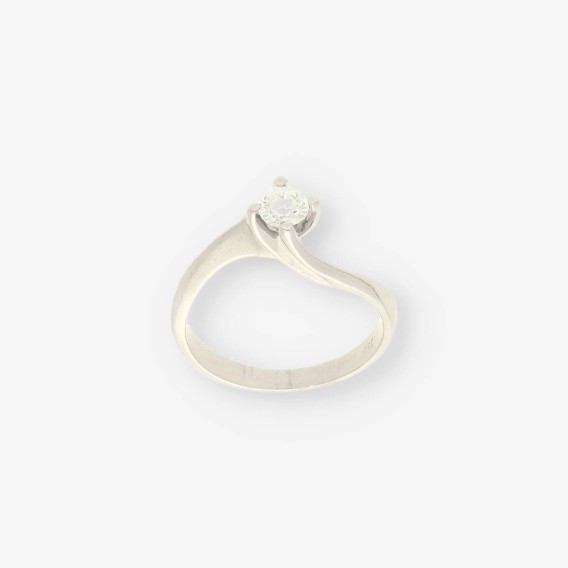 Anillo oro blanco y bri aprox. 0.30Qt