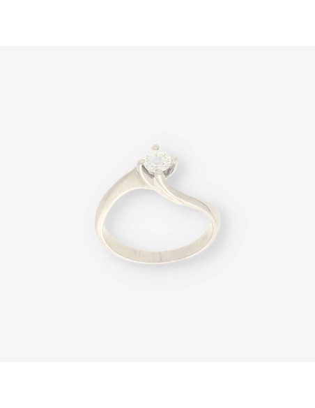 Anillo oro blanco y bri aprox. 0.30Qt