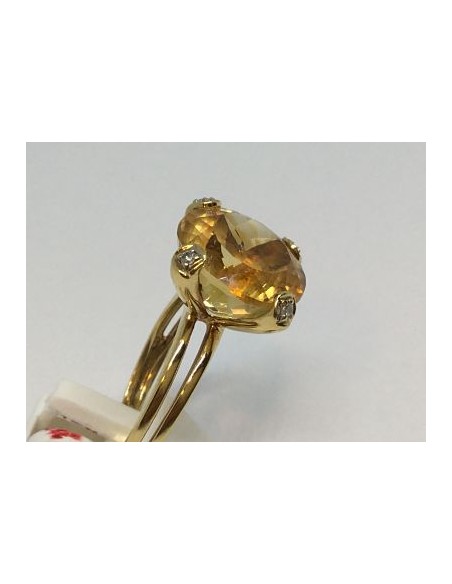 Sortija Tous en oro con gran topacio y brillantes