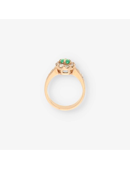 Anillo oro, esmeralda y bri