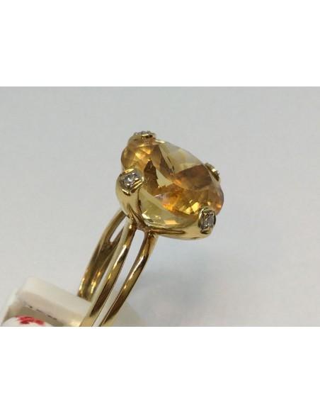 Sortija Tous en oro con gran topacio y brillantes