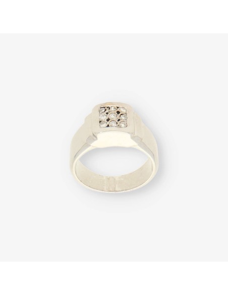 Anillo oro blanco y bri