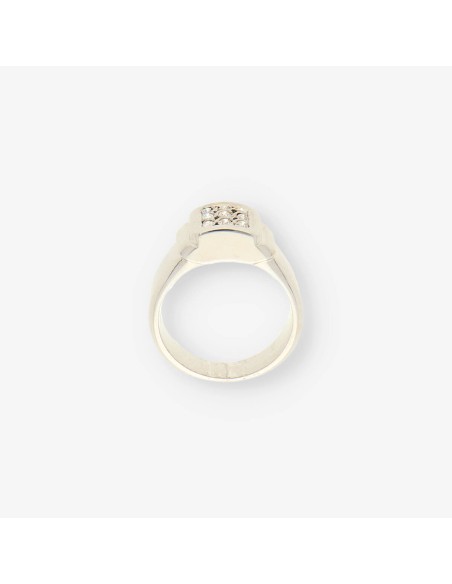 Anillo oro blanco y bri