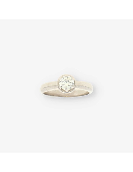 Anillo oro blanco y bri aprox.0.45Qt