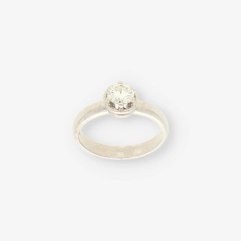 Anillo oro blanco y bri aprox.0.45Qt 2