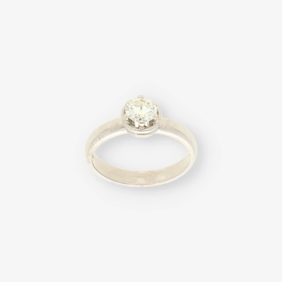 Anillo oro blanco y bri aprox.0.45Qt