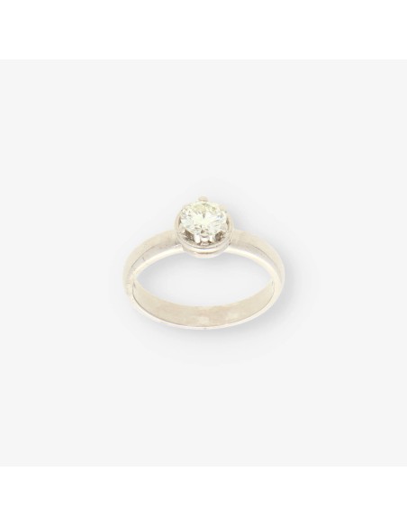 Anillo oro blanco y bri aprox.0.45Qt