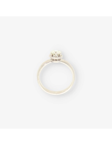 Anillo oro blanco y bri aprox.0.45Qt