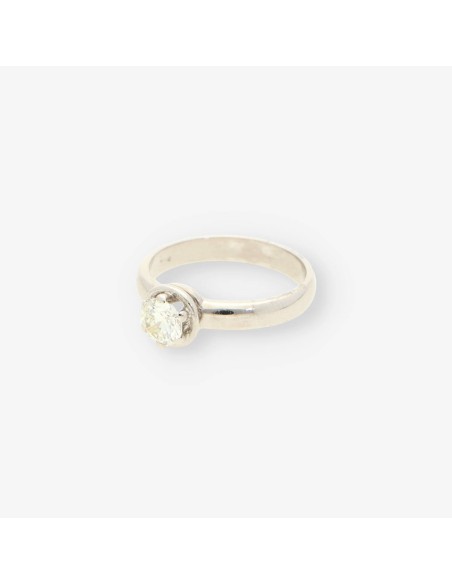 Anillo oro blanco y bri aprox.0.45Qt