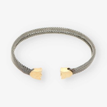 Esclava TulipÃ¡n acero y oro TOUS