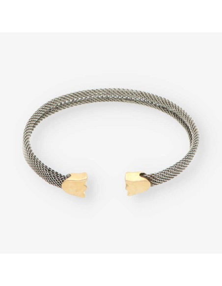 Esclava TulipÃ¡n acero y oro TOUS