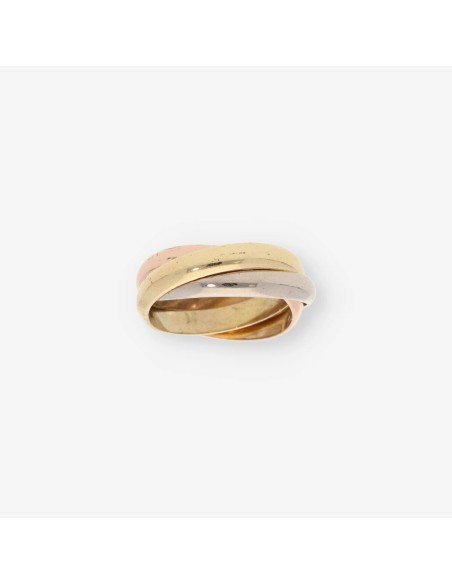 Anillo tricolor en oro 18kt
