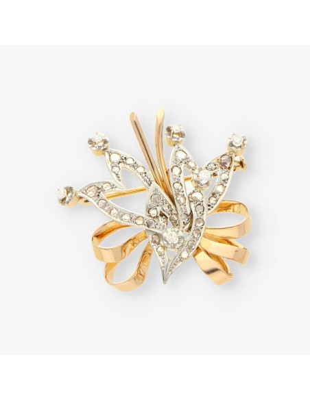 Broche oro, bri y diamantes