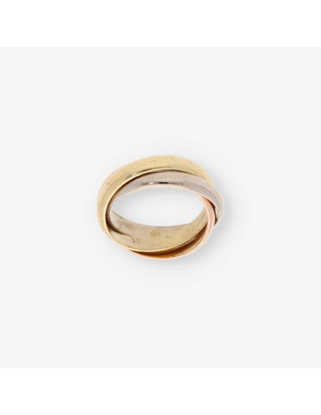 Anillo tricolor en oro 18kt
