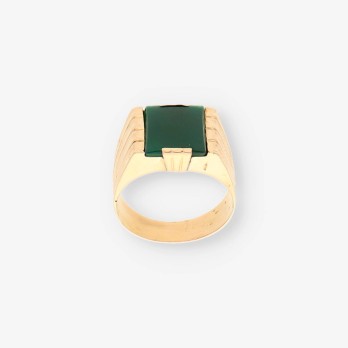 Anillo oro y piedra verde 2