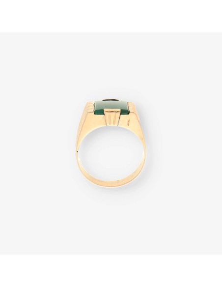 Anillo oro y piedra verde
