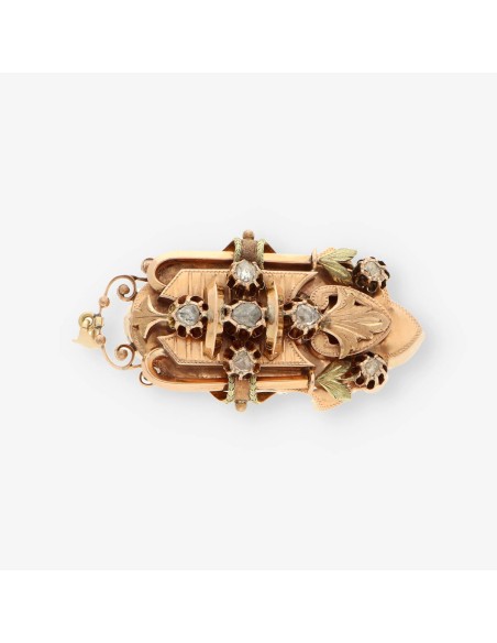 Colgante/broche Vintage oro y diamantes