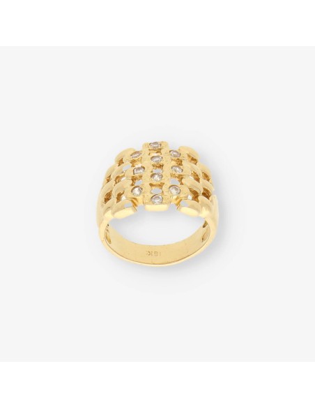 Anillo oro y circonitas