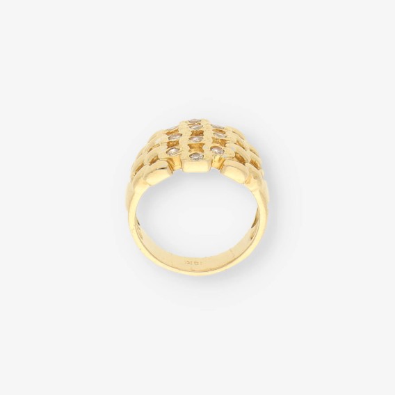 Anillo oro y circonitas