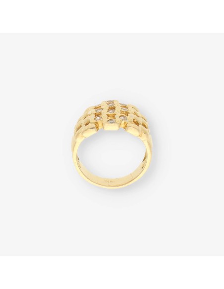 Anillo oro y circonitas