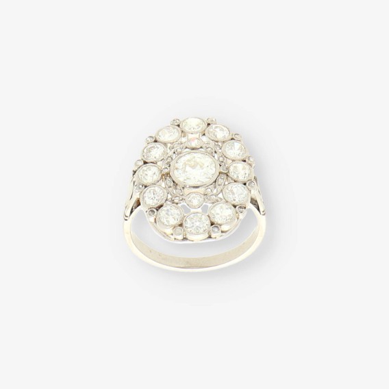 Anillo Vintage platino y bri