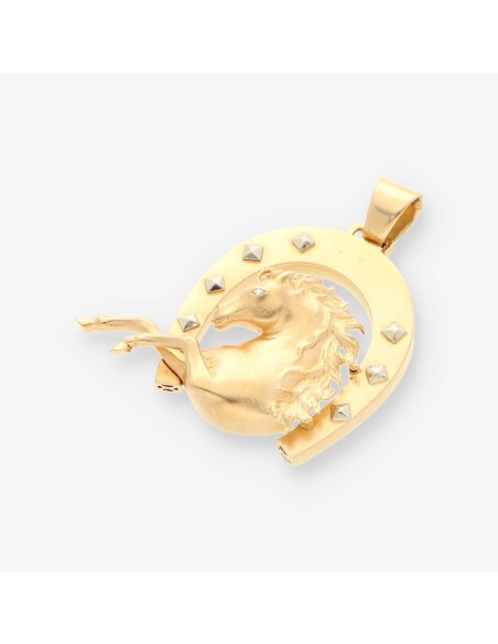 Colgante Herradura con Caballo oro