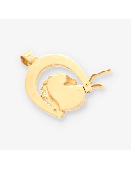 Colgante Herradura con Caballo oro
