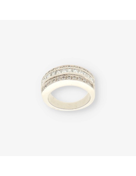 Anillo oro blanco y bri