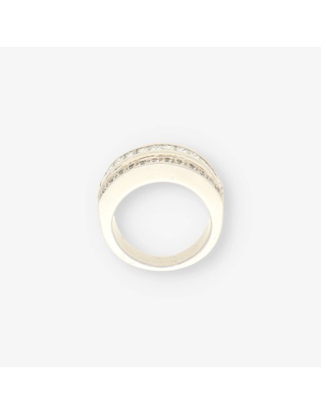 Anillo oro blanco y bri