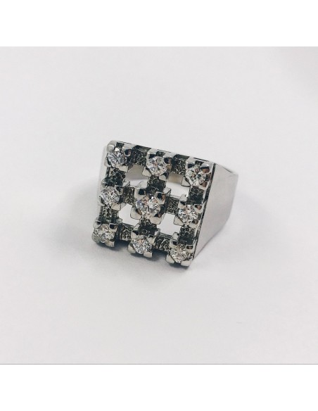 Anillo en oro blanco 18kt con brillantes