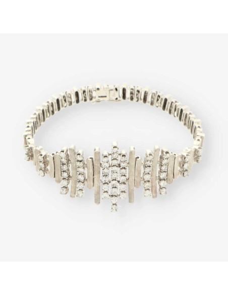 Pulsera oro blanco y bri