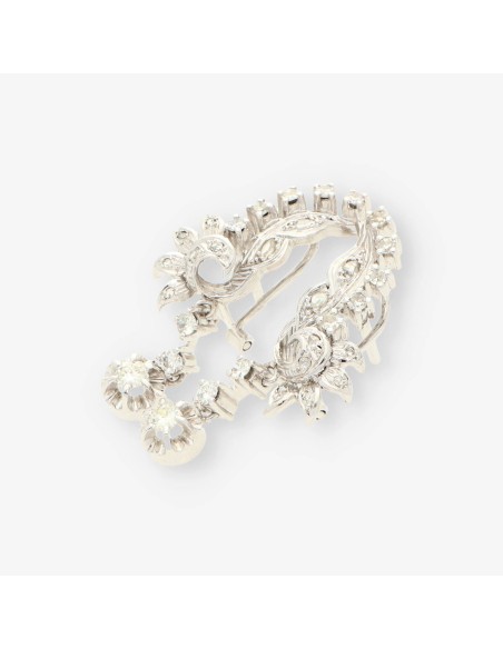 Pendientes oro blanco y bri