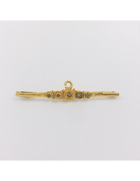 Broche aguja en oro y diamantes