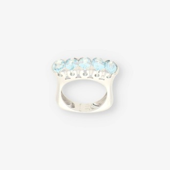 Anillo oro blanco y aguamarina 2