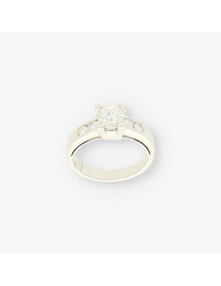 Anillo oro blanco y bri aprox. 1,05 Qt.