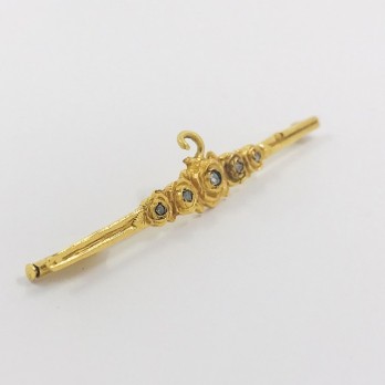 Broche aguja en oro y diamantes 2