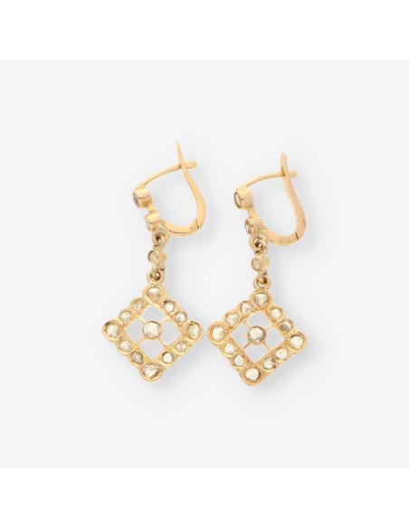 Pendientes vintage oro y diamantes