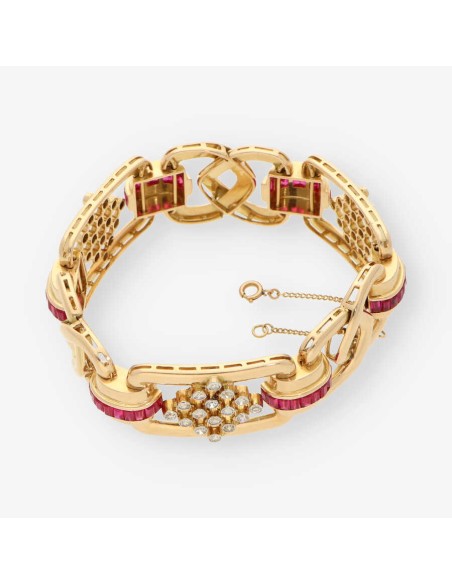 Pulsera chevalier oro rubi y diamantes