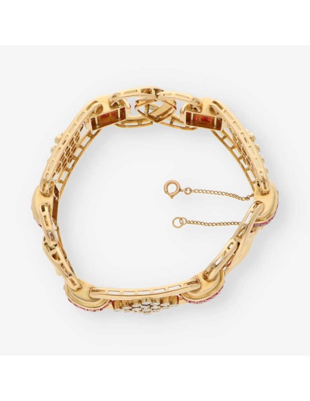 Pulsera chevalier oro rubi y diamantes